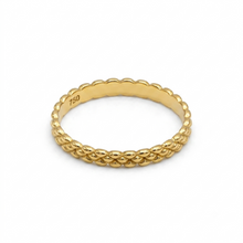 Real Gold Plain Beads Twisted Unisex Engagement Ring 1066 (Size 5.5) R2248