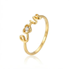 Real Gold Love Script Ring (Size 8) 1076 R2978