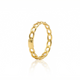 Real Gold Open Curb Chain Belt Band Ring (Size 5) 1081 R3014