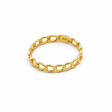 Real Gold Open Curb Chain Belt Band Ring (Size 7) 1081 R3012