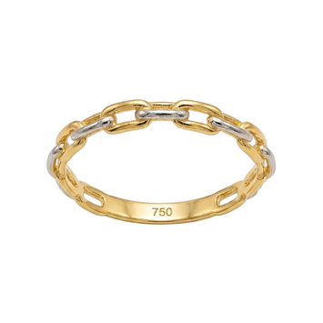 خاتم ذهبي حقيقي كابل ملتوي للجنسين بلونين R2270 1090 (مقاس 9)