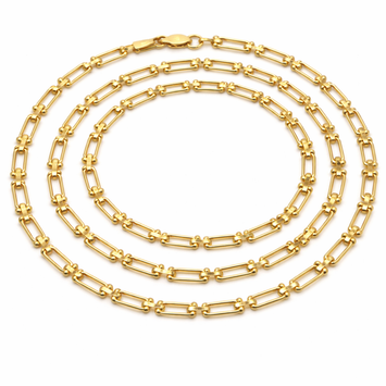 Real Gold GZTF Hardware Solid Chain Necklace 4566 (45 C.M) CH1185