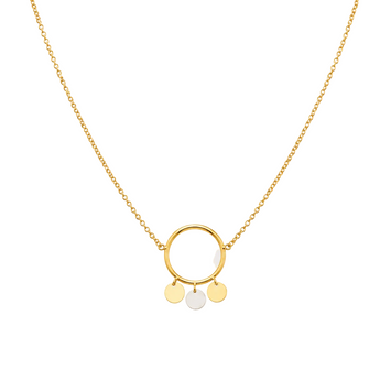 Real Gold 2 Color Dangler Rosary Adjustable Size Necklace 1111 N1228