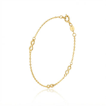 Real Gold Four Infinity Symbols Bracelet 1147 (19 C.M) BR1940