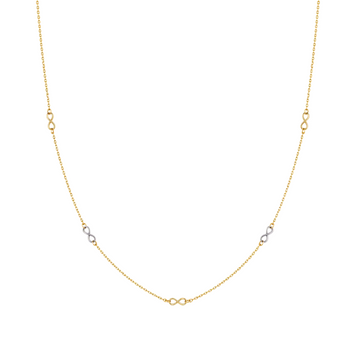 Real Gold 2 Color Five Infinity Necklace YW 1148 (40 C.M) N1534