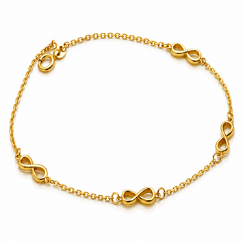 Real Gold 3D Infinity Bracelet (19 C.M) 1159 BR1949