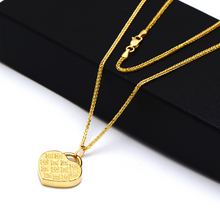 Real Gold GZLV Luxury Heart 2 Side 3D Pendant 0500/2KU With Wide Wheat Chain 1.5 MM Thick 4170 Necklace CWP 1820