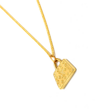 Real Gold GZLV Luxury Bag 2 Side 3D Pendant 0500/3KU With Wide Wheat Chain 1.5 MM Thick 4170 Necklace CWP 1819