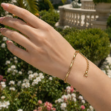 Real Gold Paperclip Marquise Link Bracelet 4046 BR1922