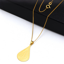 Real Gold Allah Oval Plain Pendant 2439 With Flat Carpet Chain 1153 Necklace CWP 1907