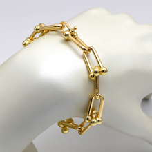 Real Gold GZTF Chunky Heavy Bold Big Hardware Bracelet with Real TF Lock (20 cm) 0295-1BL- A BR1656