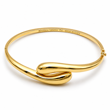 Real Gold Teardrop Bangle 1244 - (SIZE 14) BA1664