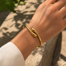 Real Gold Teardrop Bangle 1244 - (SIZE 21) BA1685