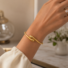 Real Gold Teardrop Bangle 1244 - (SIZE 20) BA1686