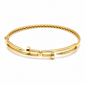 Real Gold Dual Nail Bangle GZJCT BNG 1330 (Size 17) BA1646