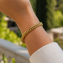 Real Gold Solid Thick Wide Chain Men and Unisex Bracelet (19 cm) - Model 1500 BR1914