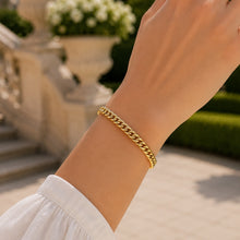 Real Gold Solid Thick Wide Chain Men and Unisex Bracelet (18 cm) - Model 1500 BR1913