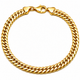 Real Gold Solid Thick Wide Chain Men and Unisex Bracelet (19 cm) - Model 1500 BR1914