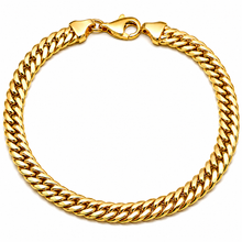 Real Gold Solid Thick Wide Chain Men and Unisex Bracelet (18 cm) - Model 1500 BR1913