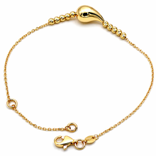 Real Gold Teardrop with Textured Beads Adjustable Size Bracelet (19 C.M) 1675-DC BR1884