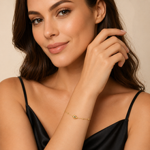 Real Gold 1 Teardrop with Textured Roller Adjustable Size Bracelet (16+3 = 19 C.M) 1676 BR1886