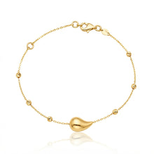 Real Gold 1 Teardrop with Textured Roller Adjustable Size Bracelet (16+3 = 19 C.M) 1676 BR1886