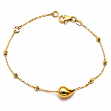Real Gold 1 Teardrop with Textured Roller Adjustable Size Bracelet (16+3 = 19 C.M) 1676 BR1886
