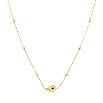 Real Gold Roller Teardrop Adjustable Size Necklace (40 + 5 = 45 C.M) 1678 N1493