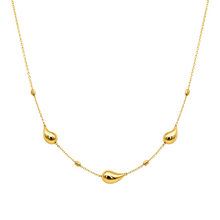 Real Gold 3 Teardrop Adjustable Size Necklace (40 + 5 = 45 C.M) 1679 N1489