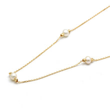 Real Gold 3 Pearl Adjustable Size Necklace (45 cm) 0534 N1511