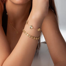Real Gold Solid 5 Clover Adjustable Size Bracelet (15+ 2 =17 C.M) - Model 5VC GZJVN 0515/9BL BR1842