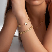 Real Gold Elegant Clover Stone Bangle GZJVN 0381 - (SIZE 21) BA1505