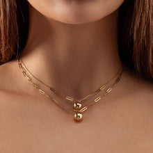 Real Gold 8 MM Ball Half Paper Clip Chain Adjustable Size Necklace (45 CM) 7790 N1394