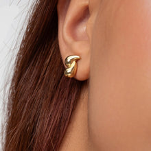 Real Gold Plain Double Teardrop Stud Earrings Set - Model 6898-28 E1933