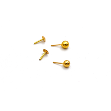 Real Gold 4 MM Round Studs with Long Screw Tops Ideal for Ear and Nose Piercings E1876