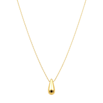 Real Gold Big One-Sided Teardrop Movable Hollow Necklace 1880 (40 C.M) N1526