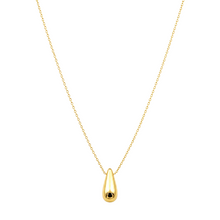 Real Gold Big One-Sided Teardrop Movable Hollow Necklace 1880 (40 C.M) N1526