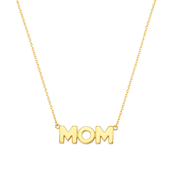 Real Gold 3D Mom Movabale Letters Mother Adjustable Size Necklace 1889 N1336