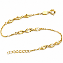 Real Gold Plain Oval Twisted Adjustable Size Bracelet (18.5 C.M) 1893 BR1517