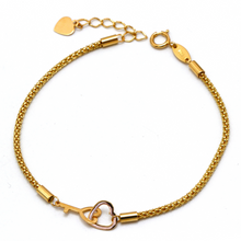 Real Gold Heart Key Twisted Belt Design Adjustable Bracelet (17 cm) - Model 4303 BR1678