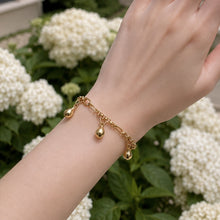 Real Gold 3 Teardrop Hanging with Link Chain Bracelet 1976 (17 C.M) BR1806