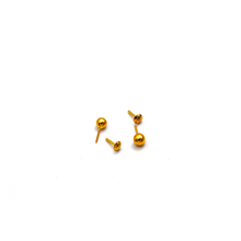 Real Gold 4 MM Round Studs with Long Screw Tops Ideal for Ear and Nose Piercings E1876