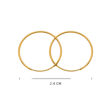 Real Gold Round Plain Loop Earrings Set (2.4 cm) - Model 0001/20/10M E1938
