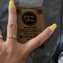 خاتم من الذهب الحقيقي بتصميم معدني من سلسلة GZTF - 0372/4Y (المقاس: 9) R2064