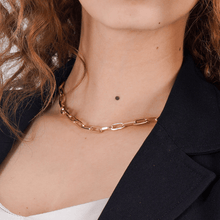 Real Gold Thick Link Paper Clip Solid Chain Necklace CVB498 (40 C.M) CH1273