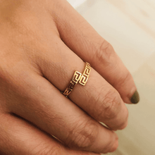 Real Gold Maze Hoop Ring 6907 (SIZE 6.5) R2074