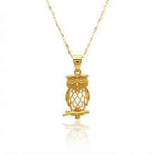 Real Gold Owl Branch Necklace 2103 CWP 2061