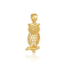 Real Gold Owl Branch Pendant 2103 P 2061