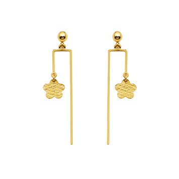 Real Gold Butterfly Dangler Sleeve Stud Earring Set 2105-11 E1707