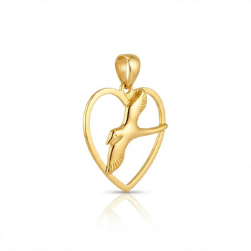 Real Gold Swallow Heart Pendant 2120 P 2060